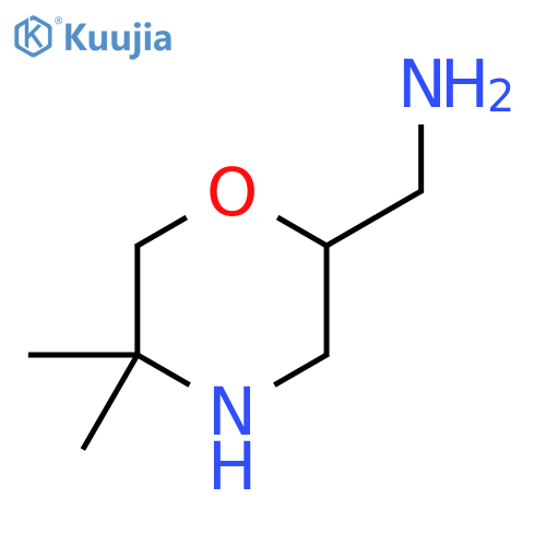(5,5-Dimethylmorpholin-2-yl)methanamine structure