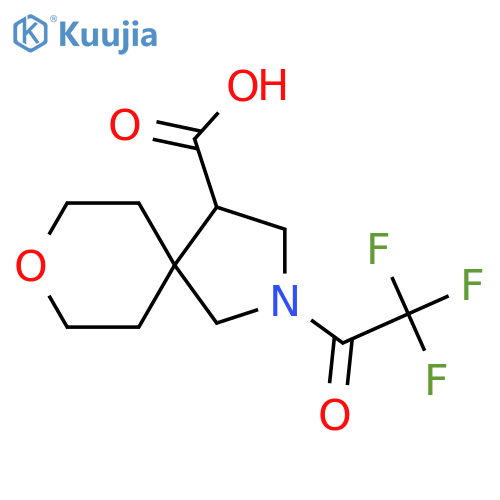 2-(2,2,2-Trifluoroacetyl)-8-oxa-2-azaspiro[4.5]decane-4-carboxylic acid structure