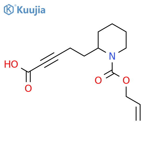 5-{1-(prop-2-en-1-yloxy)carbonylpiperidin-2-yl}pent-2-ynoic acid structure