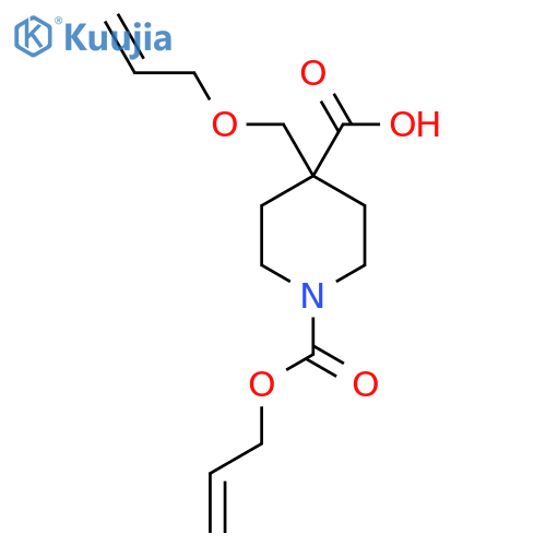 1-(prop-2-en-1-yloxy)carbonyl-4-(prop-2-en-1-yloxy)methylpiperidine-4-carboxylic acid structure