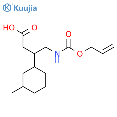 3-(3-methylcyclohexyl)-4-{(prop-2-en-1-yloxy)carbonylamino}butanoic acid structure