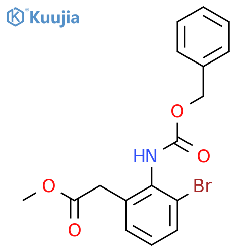 methyl 2-(2-{(benzyloxy)carbonylamino}-3-bromophenyl)acetate structure