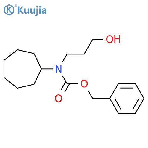 benzyl N-cycloheptyl-N-(3-hydroxypropyl)carbamate structure