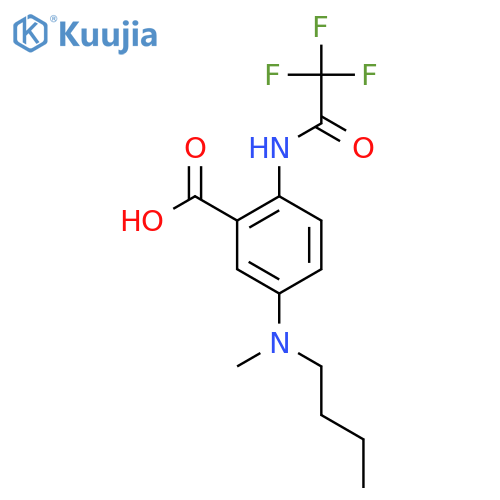 5-butyl(methyl)amino-2-(2,2,2-trifluoroacetamido)benzoic acid structure