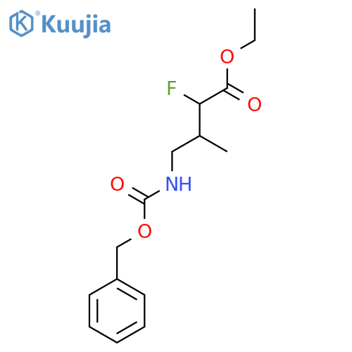 ethyl 4-{(benzyloxy)carbonylamino}-2-fluoro-3-methylbutanoate structure