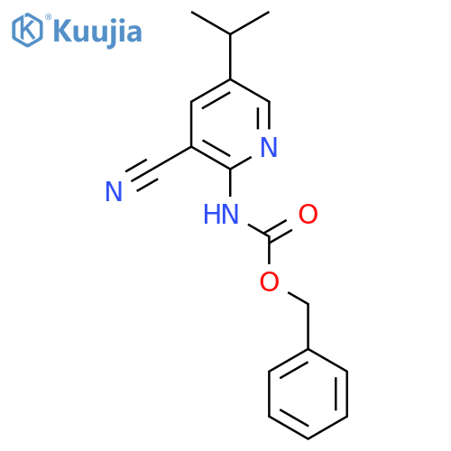 benzyl N-3-cyano-5-(propan-2-yl)pyridin-2-ylcarbamate structure