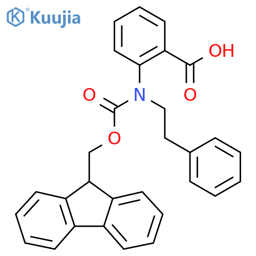 2-({(9H-fluoren-9-yl)methoxycarbonyl}(2-phenylethyl)amino)benzoic acid structure