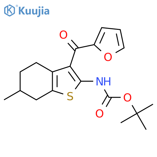 tert-butyl N-3-(furan-2-carbonyl)-6-methyl-4,5,6,7-tetrahydro-1-benzothiophen-2-ylcarbamate structure