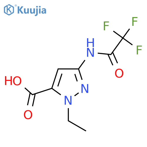 1-ethyl-3-(2,2,2-trifluoroacetamido)-1H-pyrazole-5-carboxylic acid structure