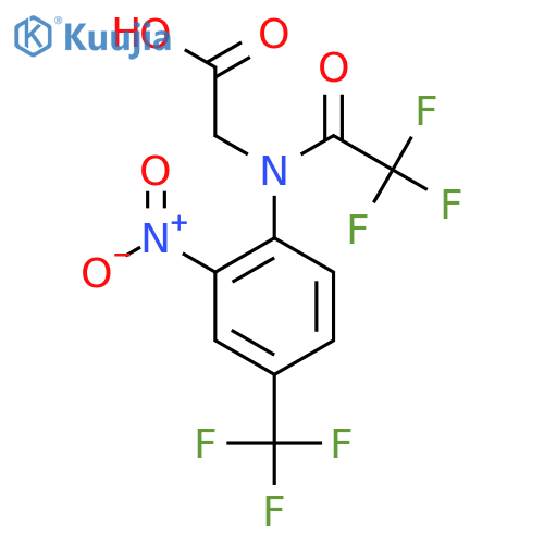 2-{2,2,2-trifluoro-N-2-nitro-4-(trifluoromethyl)phenylacetamido}acetic acid structure