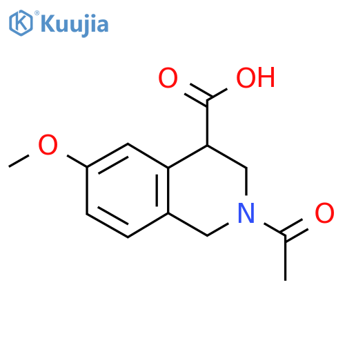 2-Acetyl-6-methoxy-1,2,3,4-tetrahydroisoquinoline-4-carboxylic acid structure