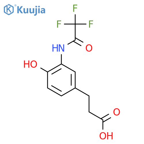 3-[4-Hydroxy-3-(2,2,2-trifluoroacetamido)phenyl]propanoic acid structure