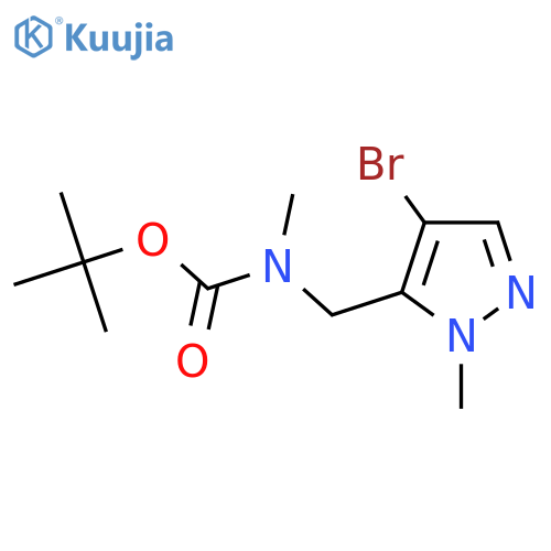 tert-butyl N-[(4-bromo-1-methyl-1H-pyrazol-5-yl)methyl]-N-methylcarbamate structure