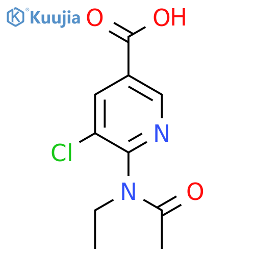 5-chloro-6-(N-ethylacetamido)pyridine-3-carboxylic acid structure