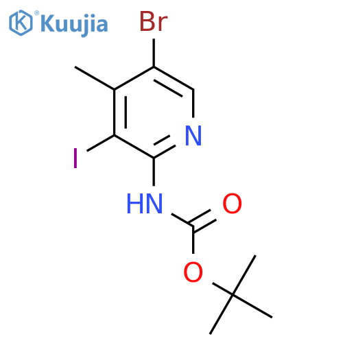 tert-butyl N-(5-bromo-3-iodo-4-methylpyridin-2-yl)carbamate structure
