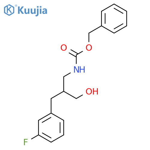 benzyl N-{2-[(3-fluorophenyl)methyl]-3-hydroxypropyl}carbamate structure