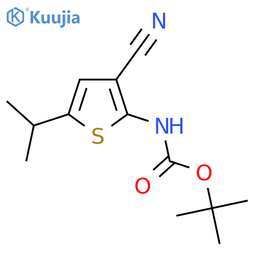 tert-butyl N-3-cyano-5-(propan-2-yl)thiophen-2-ylcarbamate structure