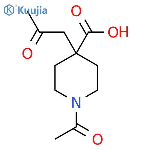 1-Acetyl-4-(2-oxopropyl)piperidine-4-carboxylic acid structure