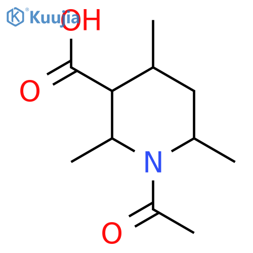1-Acetyl-2,4,6-trimethylpiperidine-3-carboxylic acid structure