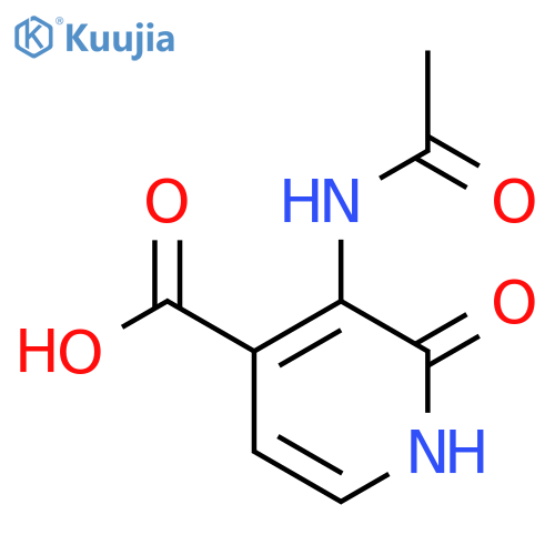 3-Acetamido-2-hydroxypyridine-4-carboxylic acid structure