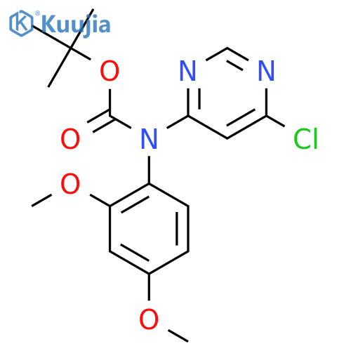tert-butyl N-(6-chloropyrimidin-4-yl)-N-(2,4-dimethoxyphenyl)carbamate structure