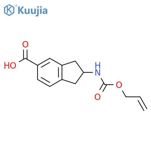 2-{(prop-2-en-1-yloxy)carbonylamino}-2,3-dihydro-1H-indene-5-carboxylic acid structure