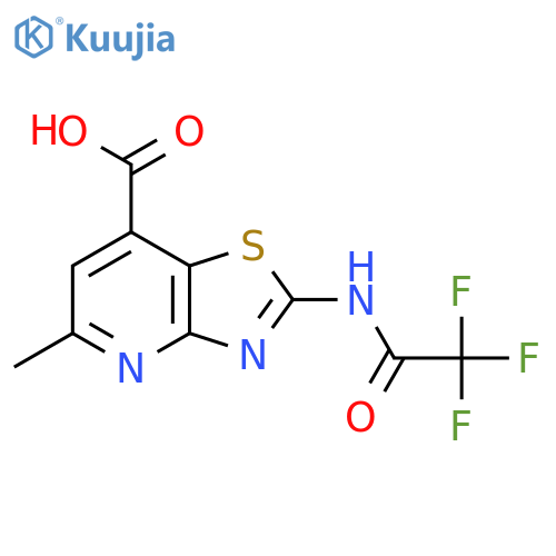 5-methyl-2-(2,2,2-trifluoroacetamido)-1,3thiazolo4,5-bpyridine-7-carboxylic acid structure