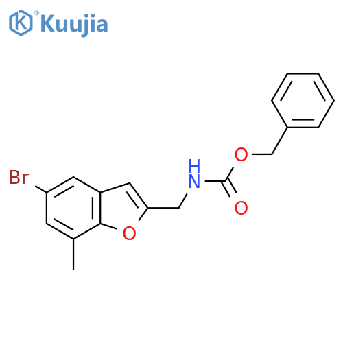 benzyl N-(5-bromo-7-methyl-1-benzofuran-2-yl)methylcarbamate structure