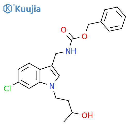benzyl N-{6-chloro-1-(3-hydroxybutyl)-1H-indol-3-ylmethyl}carbamate structure
