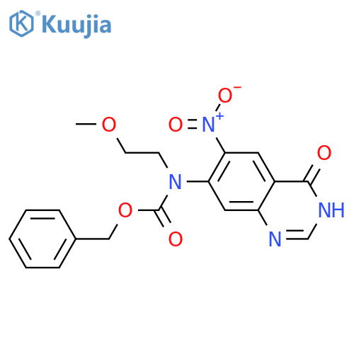 benzyl N-(2-methoxyethyl)-N-(6-nitro-4-oxo-3,4-dihydroquinazolin-7-yl)carbamate structure