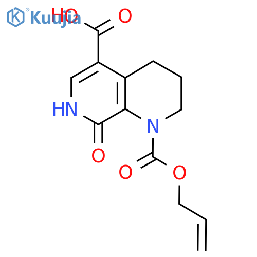 8-Hydroxy-1-[(prop-2-en-1-yloxy)carbonyl]-1,2,3,4-tetrahydro-1,7-naphthyridine-5-carboxylic acid structure
