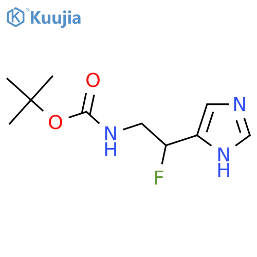 tert-butyl N-2-fluoro-2-(1H-imidazol-4-yl)ethylcarbamate structure