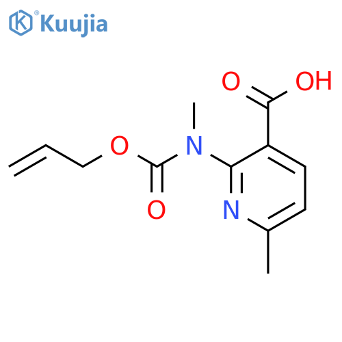 6-methyl-2-{methyl(prop-2-en-1-yloxy)carbonylamino}pyridine-3-carboxylic acid structure