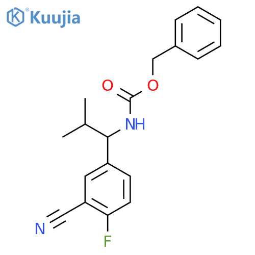 benzyl N-1-(3-cyano-4-fluorophenyl)-2-methylpropylcarbamate structure