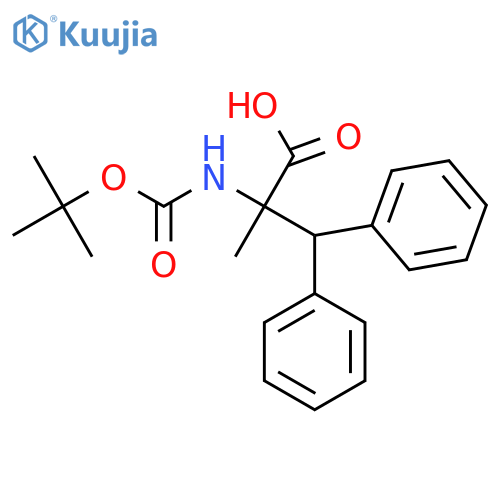 2-{(tert-butoxy)carbonylamino}-2-methyl-3,3-diphenylpropanoic acid structure