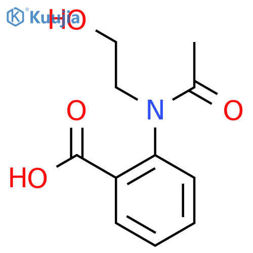 2-[N-(2-hydroxyethyl)acetamido]benzoic acid structure