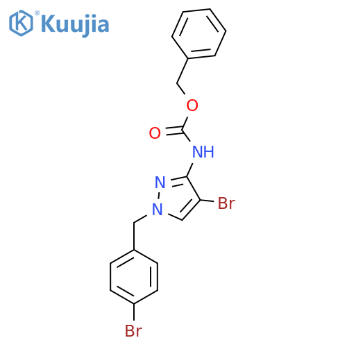 benzyl N-{4-bromo-1-(4-bromophenyl)methyl-1H-pyrazol-3-yl}carbamate structure