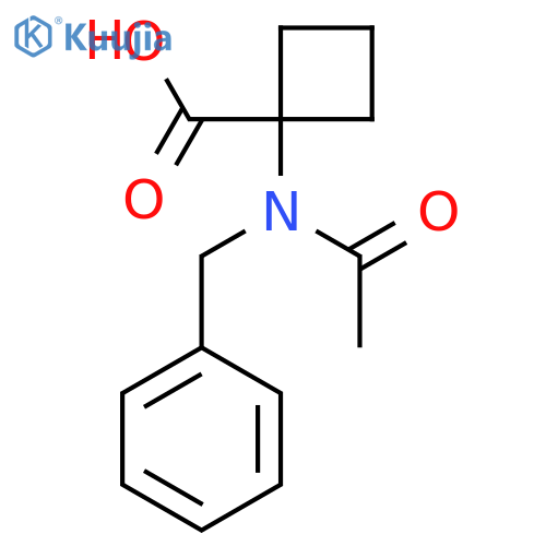 1-(N-benzylacetamido)cyclobutane-1-carboxylic acid structure