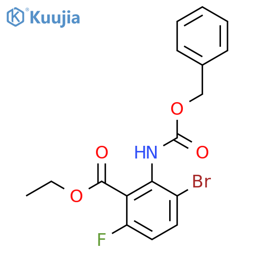 ethyl 2-{(benzyloxy)carbonylamino}-3-bromo-6-fluorobenzoate structure
