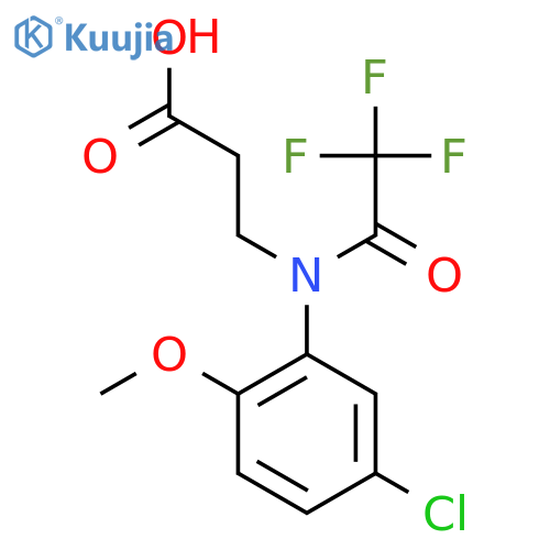 3-N-(5-chloro-2-methoxyphenyl)-2,2,2-trifluoroacetamidopropanoic acid structure
