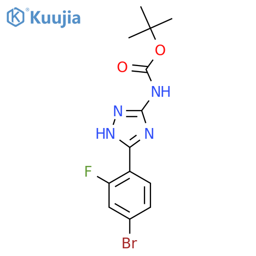 tert-butyl N-[3-(4-bromo-2-fluorophenyl)-1H-1,2,4-triazol-5-yl]carbamate structure