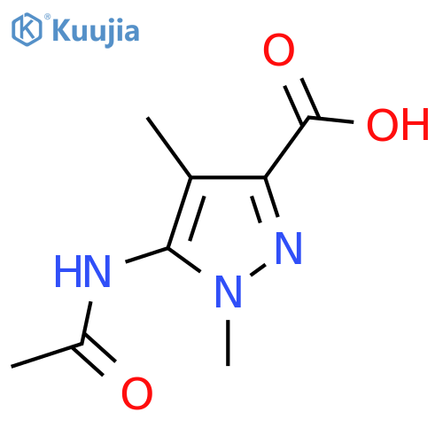 5-acetamido-1,4-dimethyl-1H-pyrazole-3-carboxylic acid structure