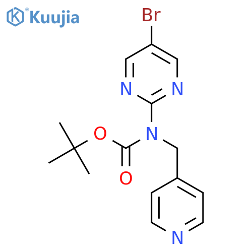 tert-butyl N-(5-bromopyrimidin-2-yl)-N-(pyridin-4-yl)methylcarbamate structure