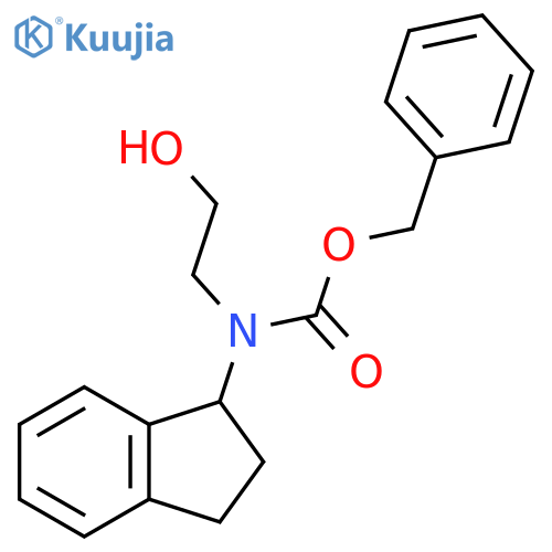 benzyl N-(2,3-dihydro-1H-inden-1-yl)-N-(2-hydroxyethyl)carbamate structure