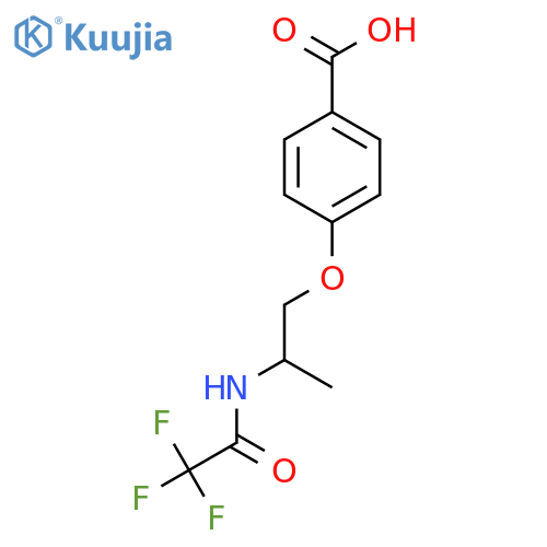 4-2-(2,2,2-trifluoroacetamido)propoxybenzoic acid structure