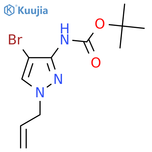 tert-butyl N-4-bromo-1-(prop-2-en-1-yl)-1H-pyrazol-3-ylcarbamate structure