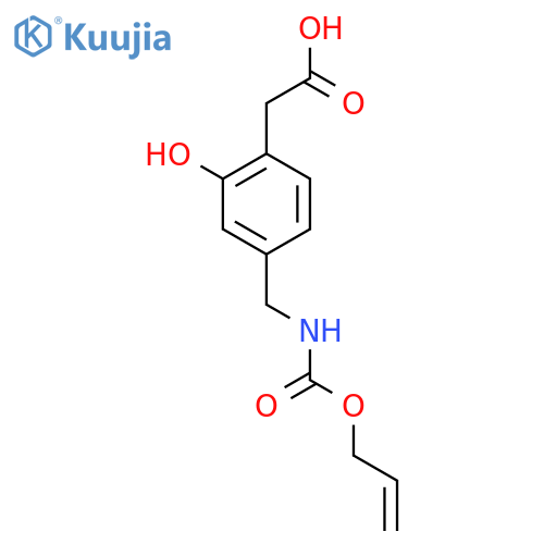 2-2-hydroxy-4-({(prop-2-en-1-yloxy)carbonylamino}methyl)phenylacetic acid structure
