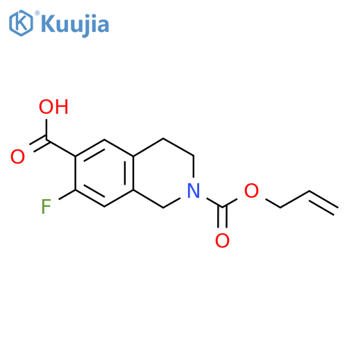 7-Fluoro-2-[(prop-2-en-1-yloxy)carbonyl]-1,2,3,4-tetrahydroisoquinoline-6-carboxylic acid structure