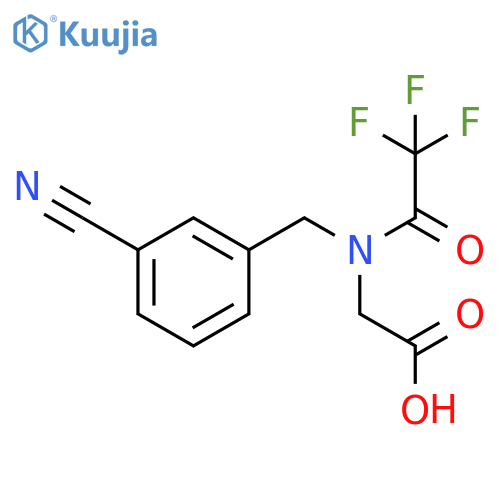 2-{N-(3-cyanophenyl)methyl-2,2,2-trifluoroacetamido}acetic acid structure