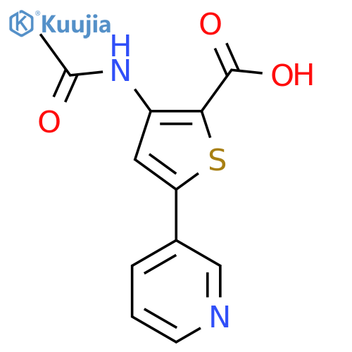3-Acetamido-5-(pyridin-3-yl)thiophene-2-carboxylic acid structure